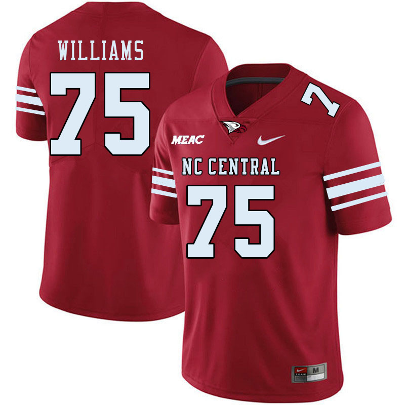 Men-Youth #75 Taron Williams North Carolina Central Eagles 2023 College Football Jerseys Stitched-Ma